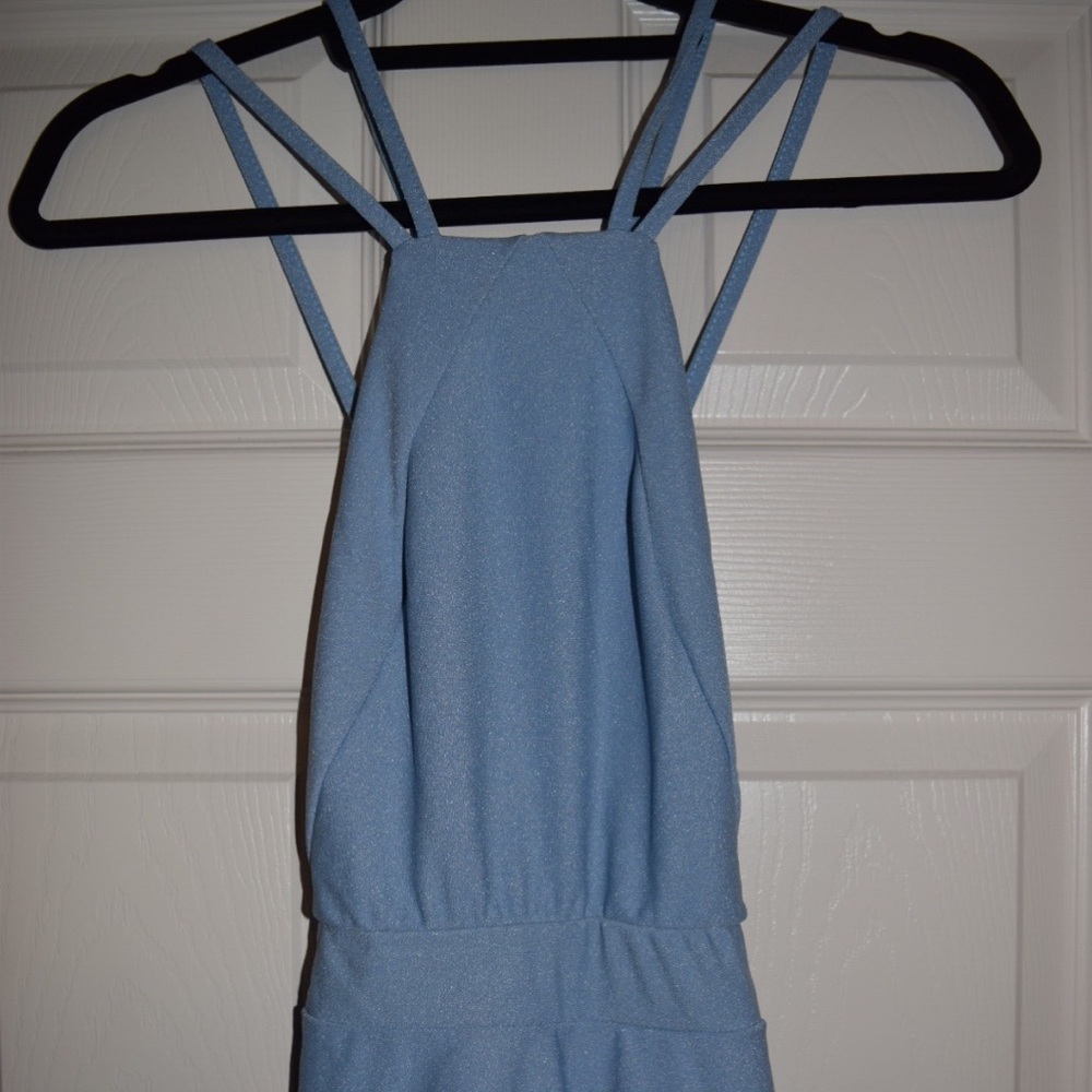 NWOT! Boohoo Strappy Back Light Blue Dress - Picture 6 of 6